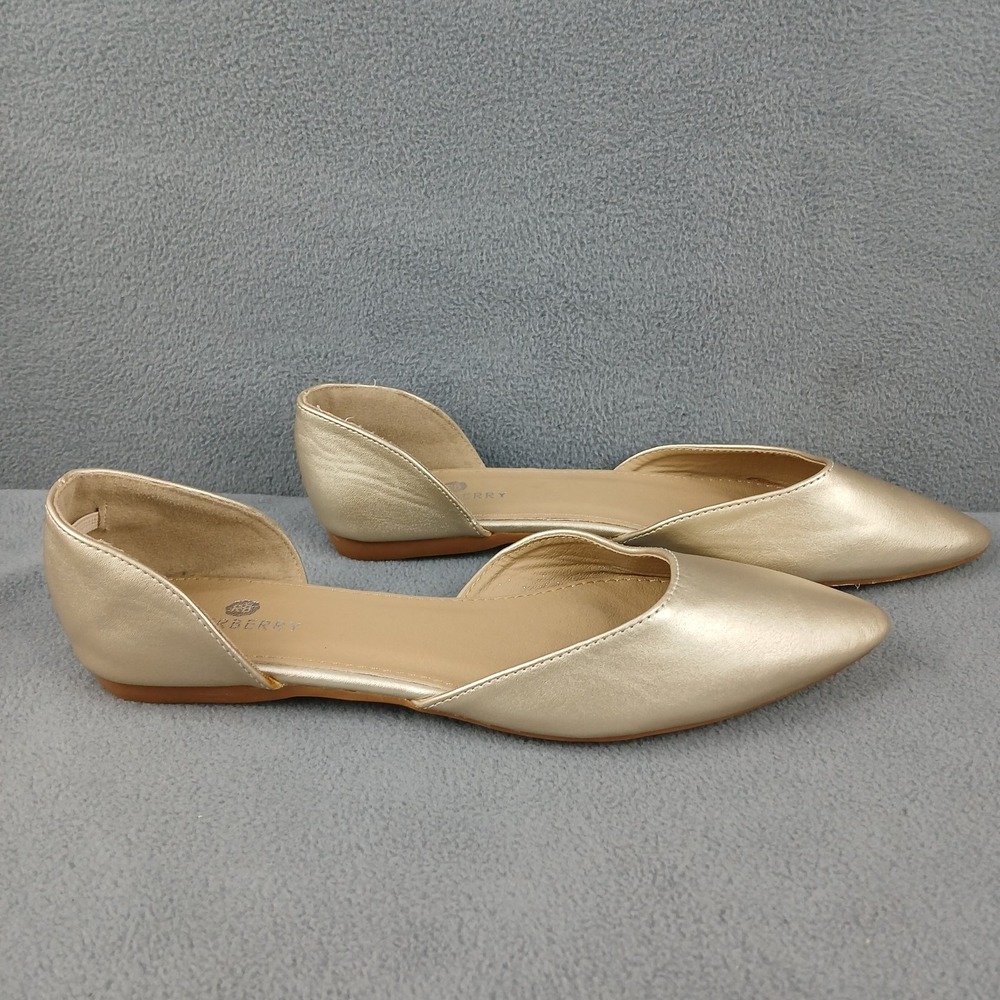 Riverberry Riley-01 Women's Mule‎ 8.5 Gold Pointed Toe Casual Slip On Shoes